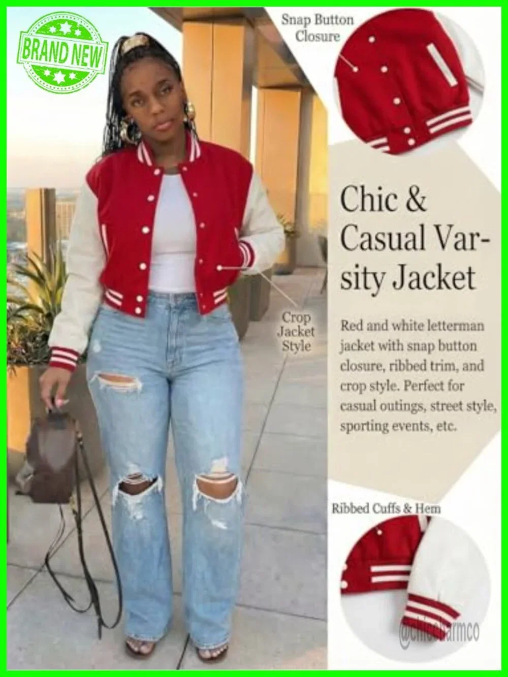 Women Cropped Bomber Jacket Slim Fit Baseball Sweatshirt Button Front